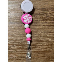 You Are My Sunshine - Beaded ID Badge Reel