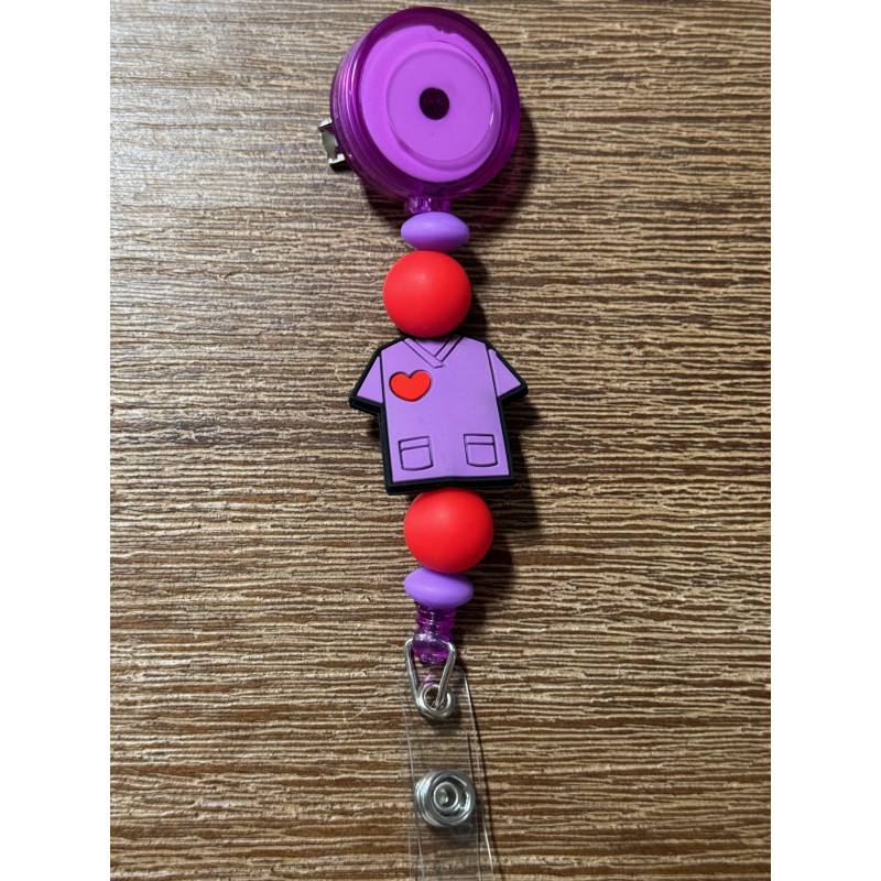 Nurse Scrubs - Beaded ID Badge Reel