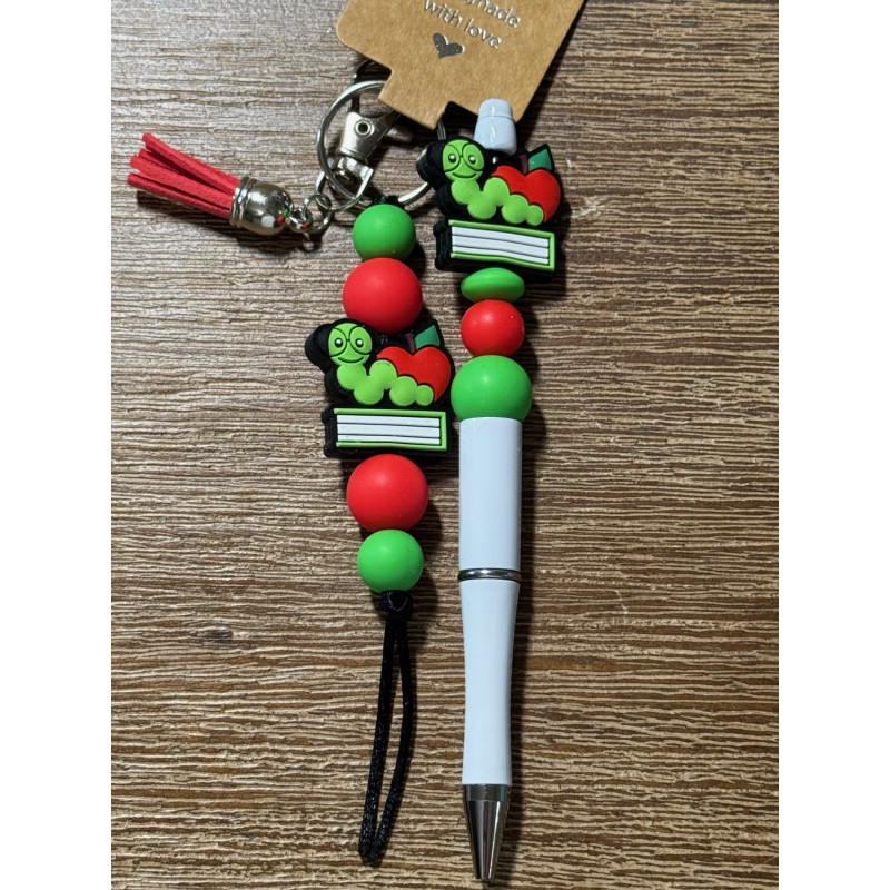 Bookworm - Beaded Keychain