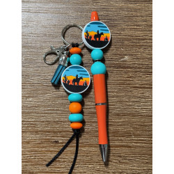 Desert Sunset - Beaded Keychain