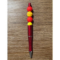 Red Yellow Softball - Beaded Ink Pen