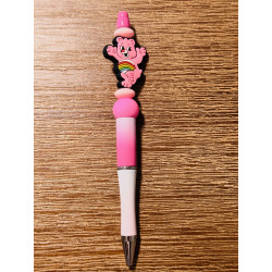 Pink Carebear - Beaded Ink Pen