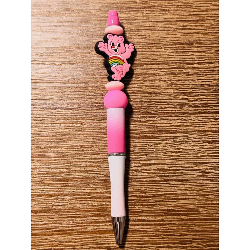 Pink Carebear - Beaded Ink Pen