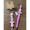 Breast Cancer Ribbon - Beaded Ink Pen