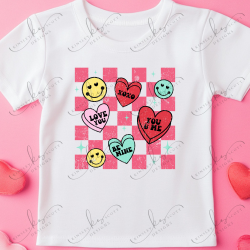 Conversation Hearts Checks Distressed - Youth