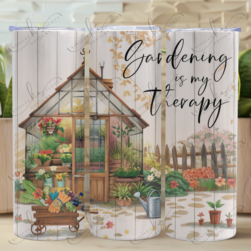 Gardening Therapy - Skinny Tumbler