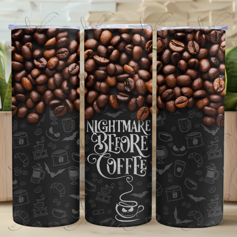 Nightmare Before Coffee - Skinny Tumbler Nightmare Before Coffee - Skinny Tumbler