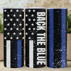 Back The Blue Grunge - Skinny Tumbler