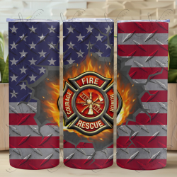 Fire Flag Diamond - Skinny Tumbler