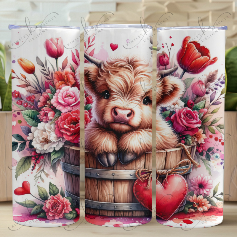 Valentine Cow Pink - Skinny Tumbler