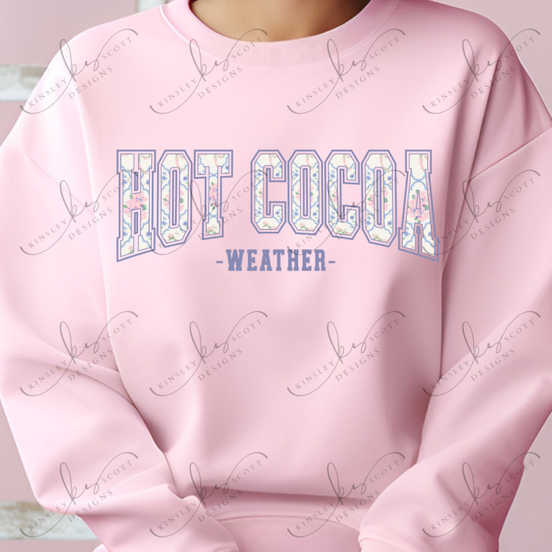 Hot Cocoa Weather Varsity Coquette - Adult