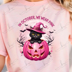 We Wear Pink Halloween Cat - Adult