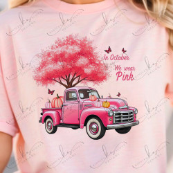 We Wear Pink Vintage Pumpkin Truck - Adult