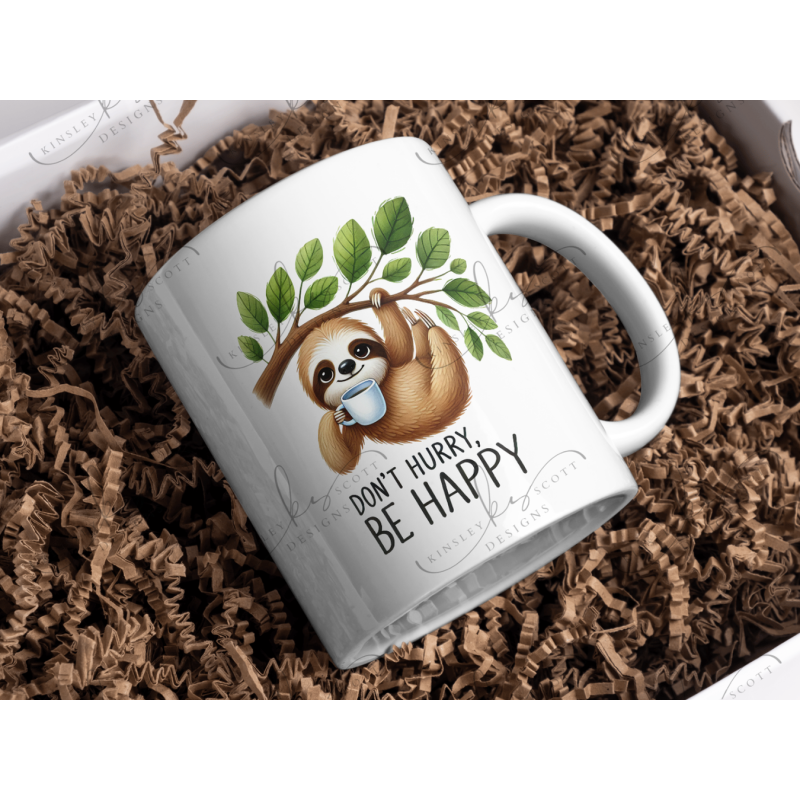 Be Happy Sloth - Coffee Mug