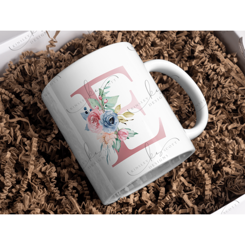 Floral Initial - Coffee Mug